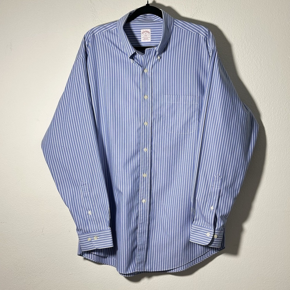 Brooks Brothers 346 Regular Fit Men's XL Non-Iron Long Sleeve Button Down Blue